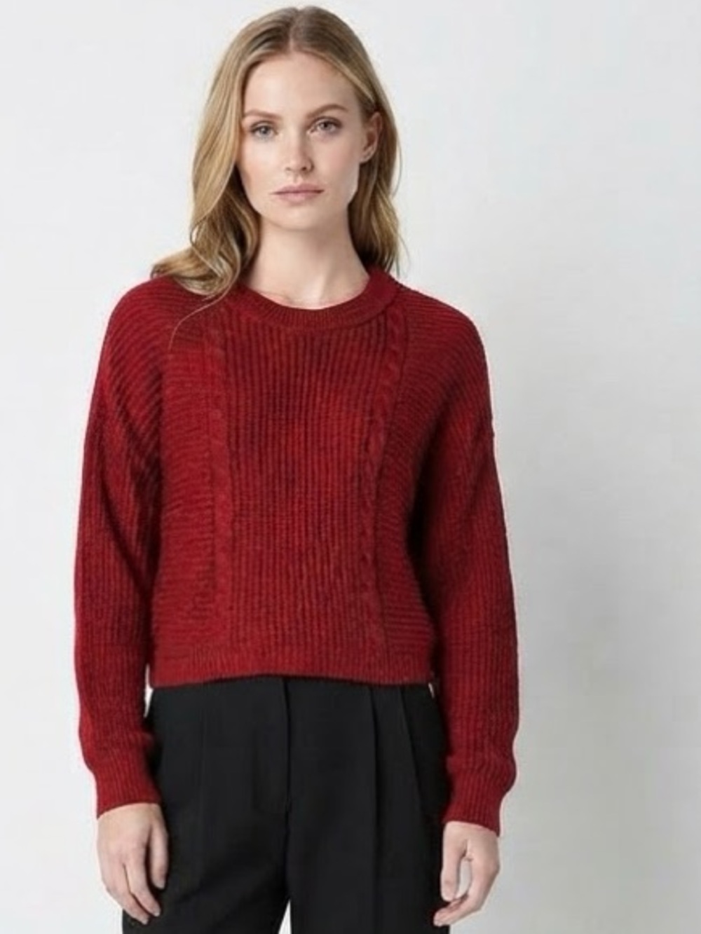 by&by Crew Neck Long Sleeve Sweater(L 18”-22” L 52”)